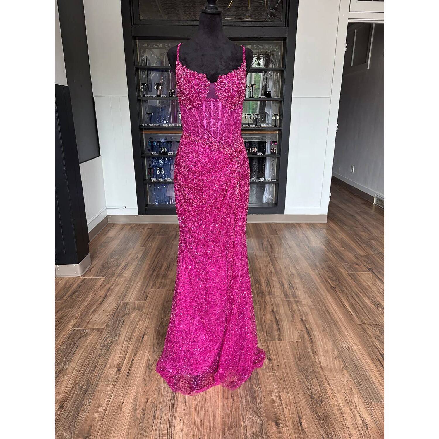 New Portia&Scarlett Women's Bodycon Spaghetti Straps Dress In Fuchsia